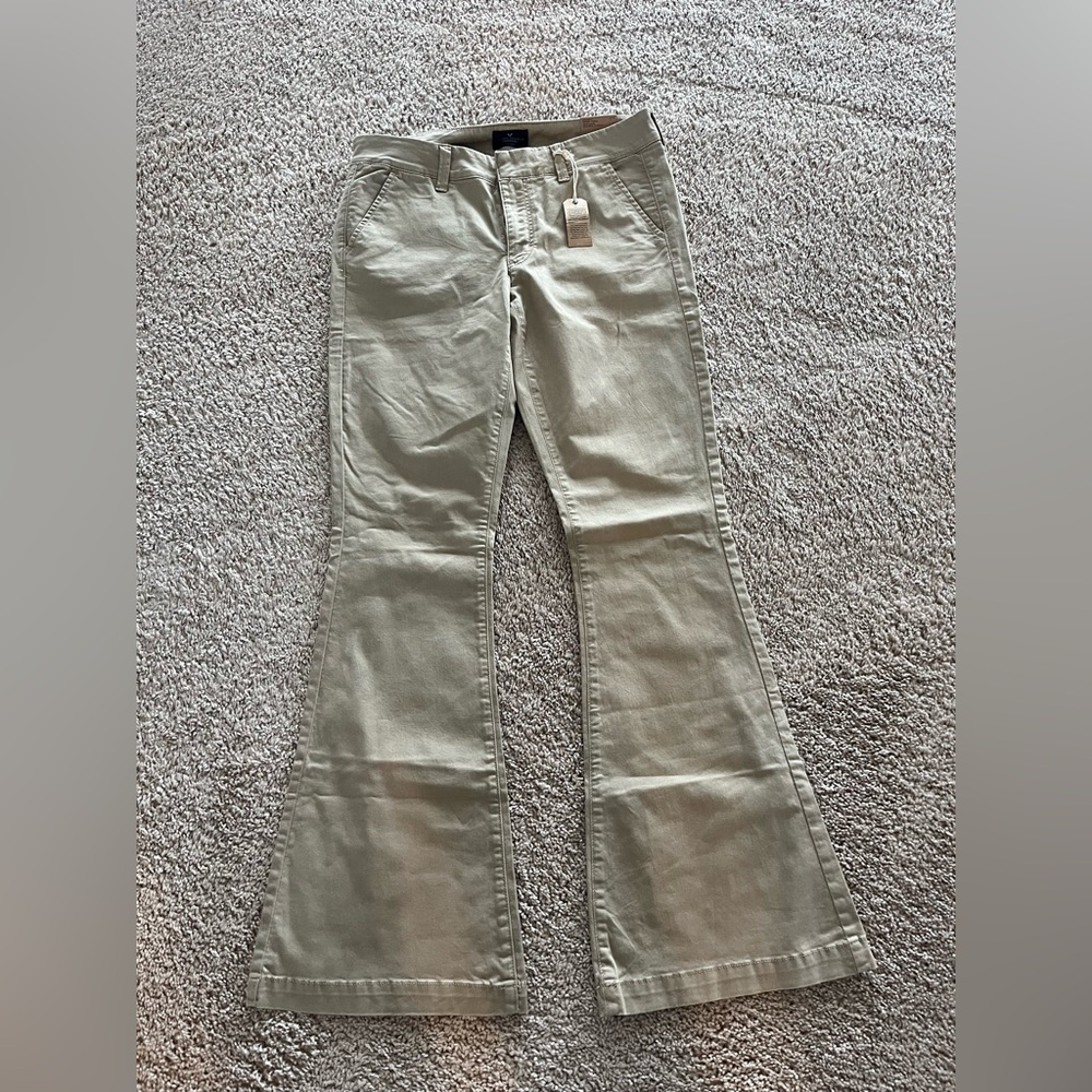 American Eagle Boho Beige Flared Pants